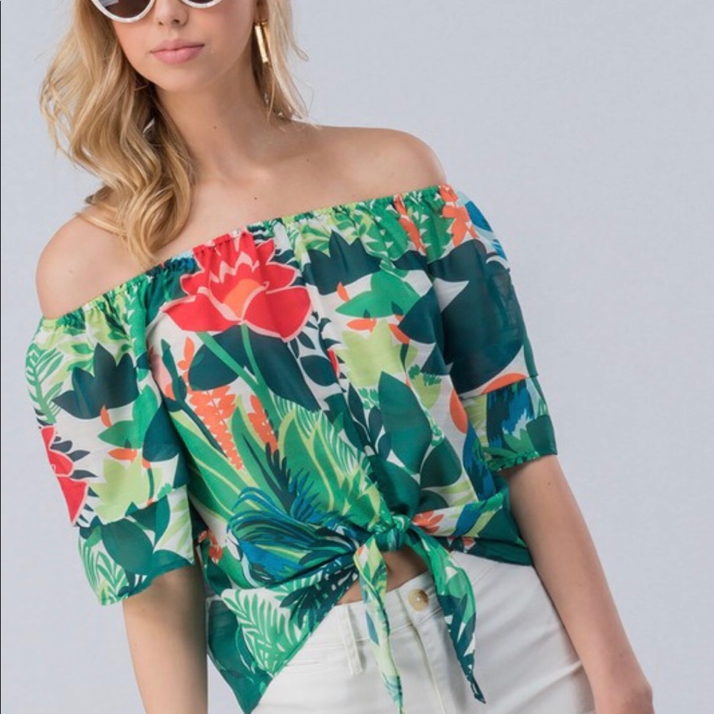🌴🌱 Palm Tree Front Tie Top